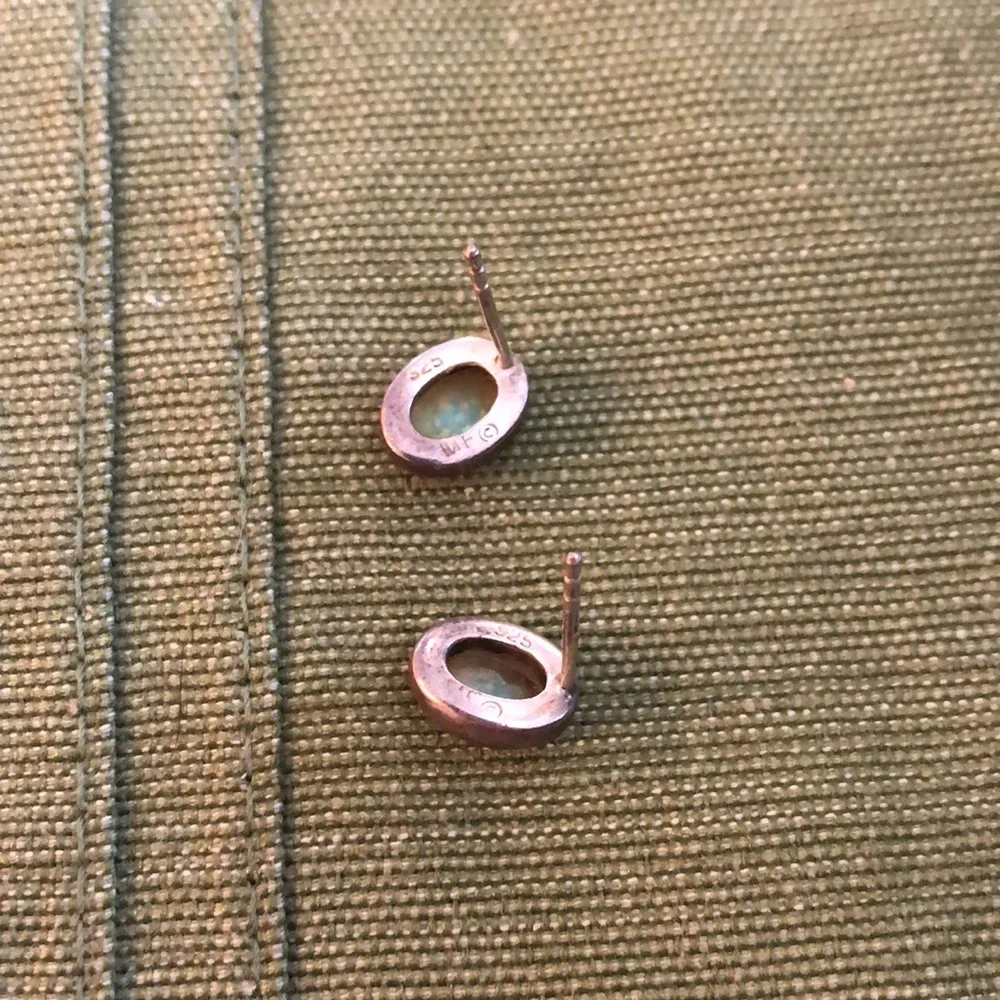 Sterling Silver Opal Earrings Posts (No Backs) - Picture 6 of 17